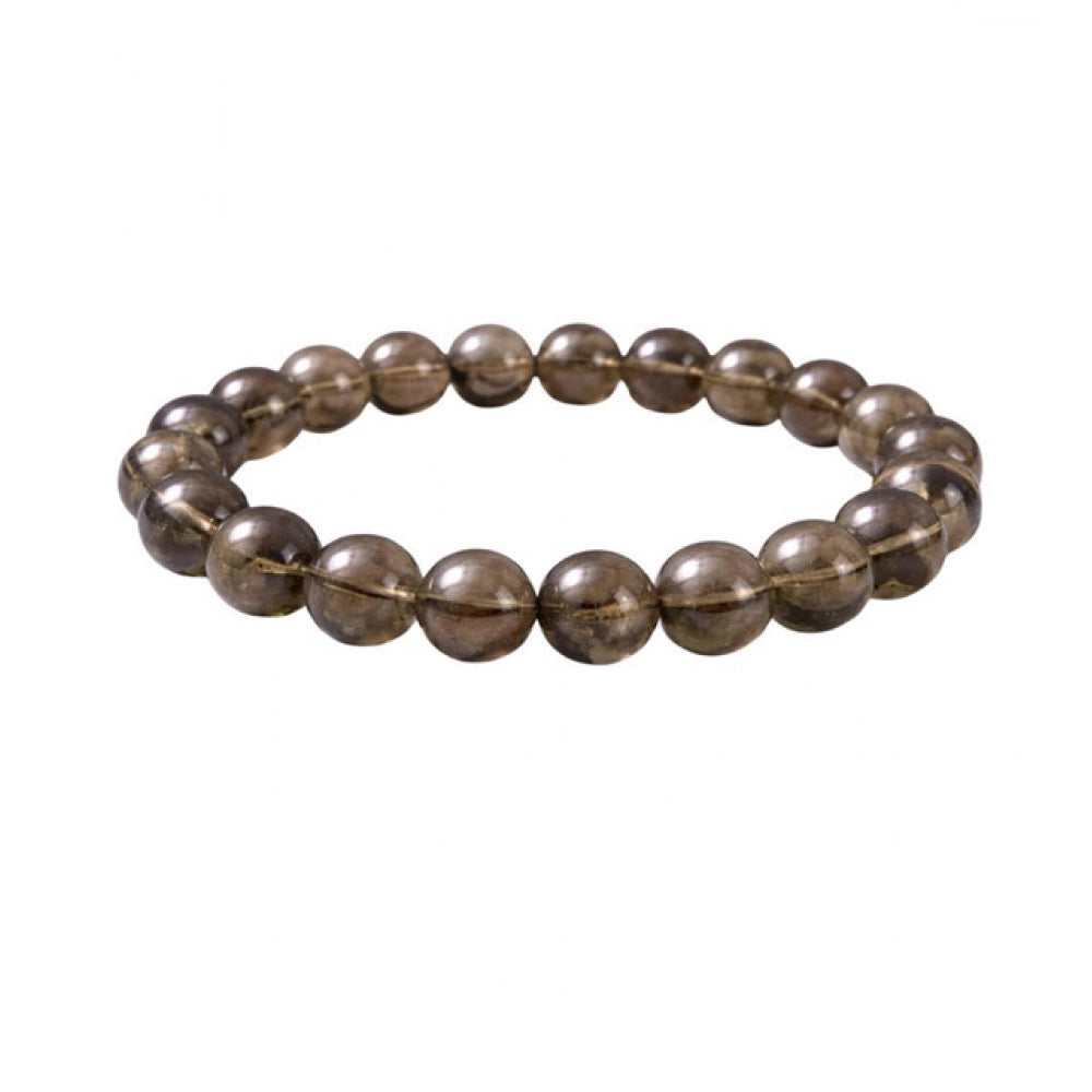 Snuggle Lifestyle Co. Natural Crystal 8mm Smoky Quartz Bracelet  (Brown)